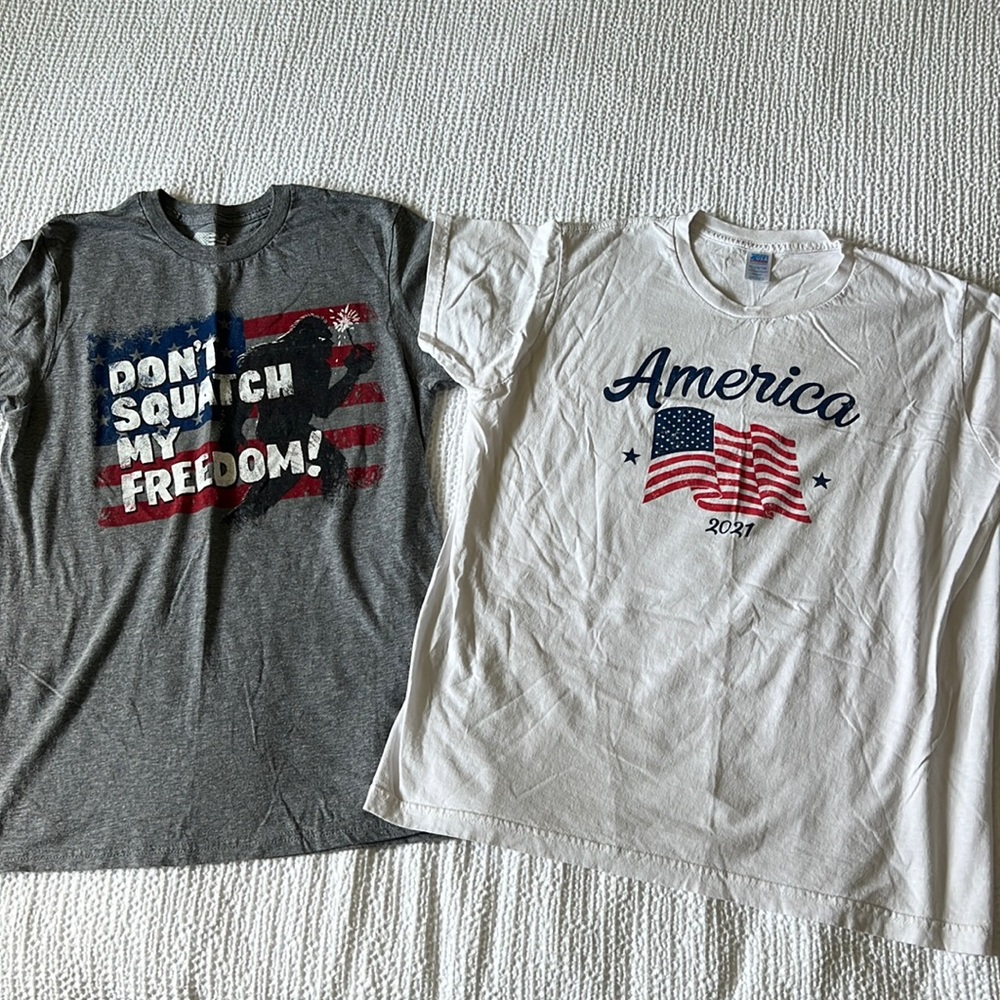 2 America Shirts - boys XL or Mens small